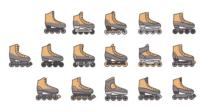 Inline skate variations vector illustration for design and layout elements