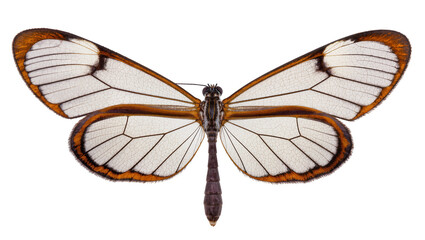 Glasswing butterfly with wings and orange border © Lukas