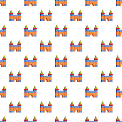Obraz premium Colorful toy castle block pattern creating a seamless background for children's play