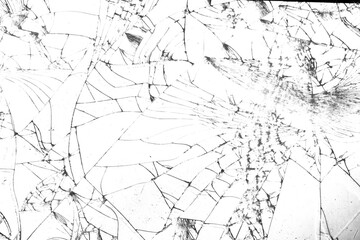 Fototapeta na wymiar Abstraction of broken glass cracks. The texture of the damaged phone screen.