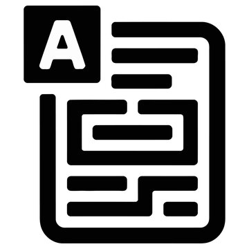 Vector icon of a document with a letter a header