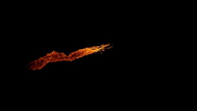 Fire Flame Isolated on Black Background