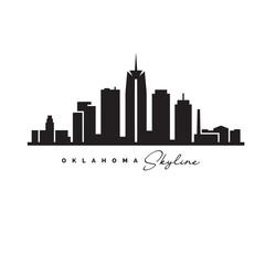 Fototapeta premium Oklahoma City Skyline Silhouette Icon with Modern Urban Landmarks