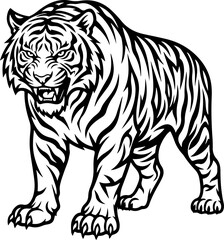 Fototapeta premium Tiger silhouette vector illustration
