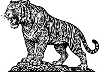 Fototapeta premium Tiger silhouette vector illustration