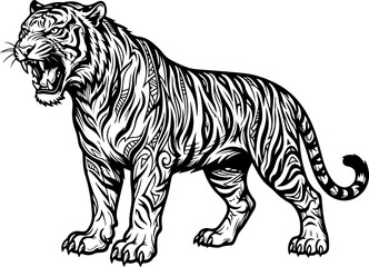 Fototapeta premium Tiger silhouette vector illustration