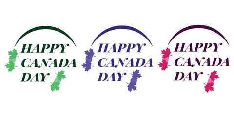 Happy canada day graphic designs with maple leaves and arches © Bellal
