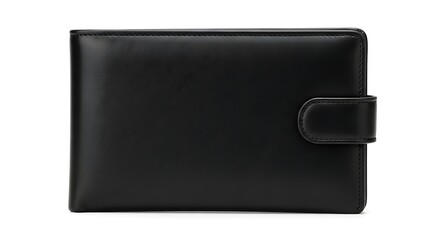 Fototapeta premium Elegant black minimalist cardholder wallet with secure snap closure