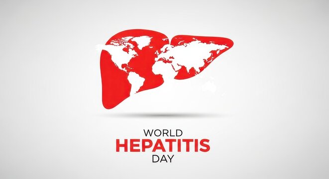 World hepatitis day concept with a liver shaped like a world map