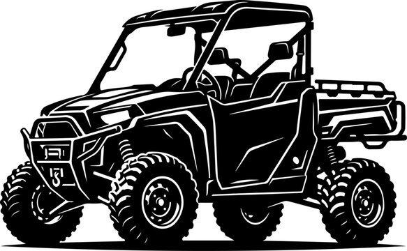 UTV off-road vehicle silhouette Vector Art