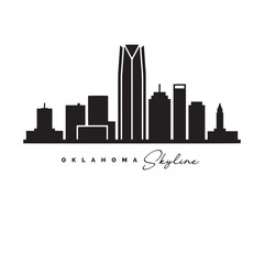 Fototapeta premium Oklahoma City Skyline Silhouette Icon with Modern Urban Landmarks