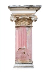 Fototapeta premium Pink Greek ancient column architecture pillar corinthian.