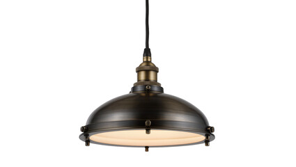 Industrial Dome Pendant Light Fixture with Brass Accents © Emma