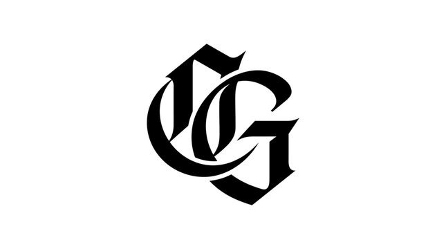 Gothic style G and G monogram lettermark logo.