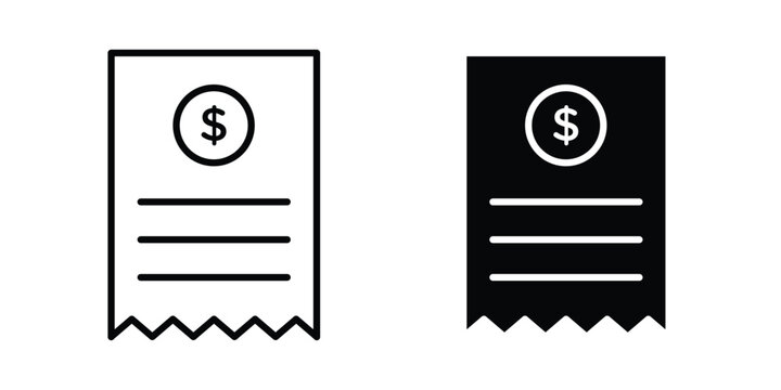 Bills icon stroke and solid black editable vectors