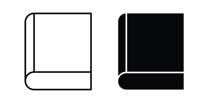 Book icon stroke and solid black editable vectors