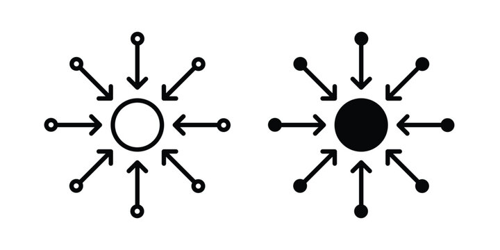 Centralized icon stroke and solid black editable vectors