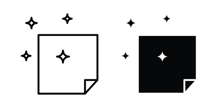 Cleaning cloth icon stroke and solid black editable vectors