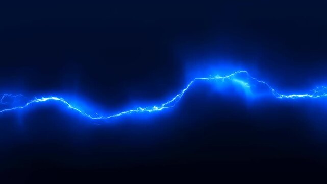 Dynamic blue lightning bolt animation on a dark background. Represents energy, power, and electrifying effects for creative projects