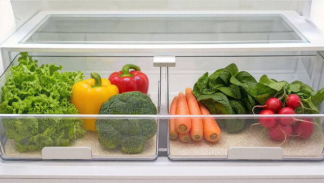 Crisper drawer produce liners with blank divider tabs