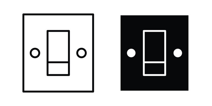 Electric switch icon stroke and solid black editable vectors