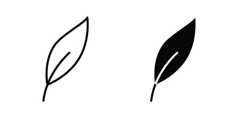 Fototapeta premium Feather icon stroke and solid black editable vectors
