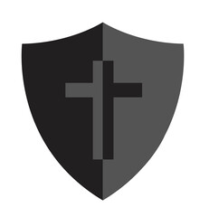 Fototapeta premium Christian Cross Symbol on Shield Icon