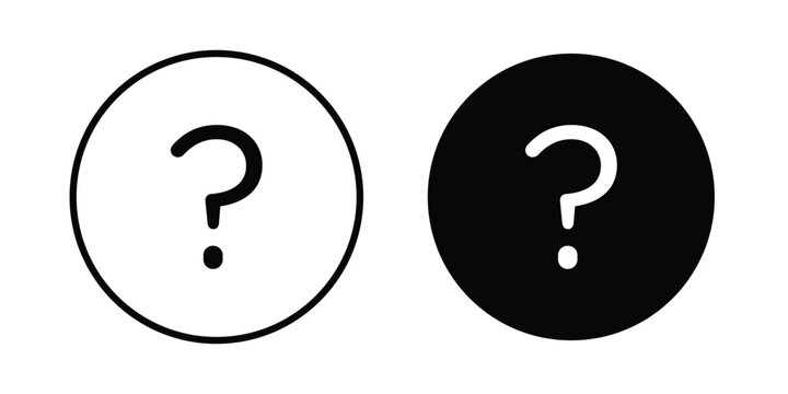 Interrogation icon stroke and solid black editable vectors