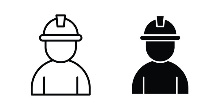 Labour icon stroke and solid black editable vectors