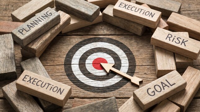 Planning Execution Risk Goal Wooden Blocks Around Target
