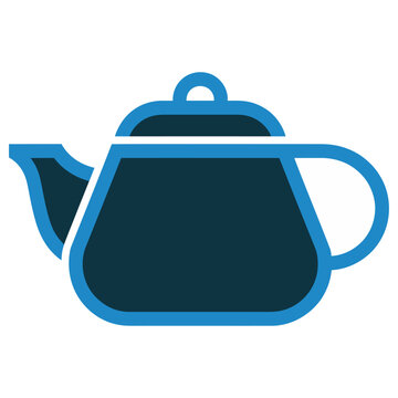 Vector of a blue teapot