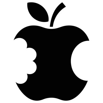 Vector graphic of a black apple logo