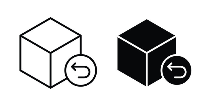 Return purchase icon stroke and solid black editable vectors