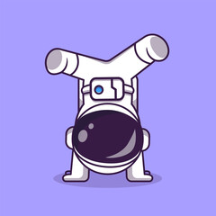 Cute Astronaut Hand Stand Cartoon © catalyststuff