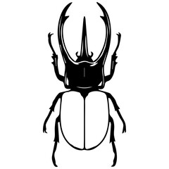 Rhinoceros Beetle Silhouette Vector Illustration © Taizul