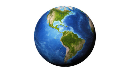 Fototapeta premium Planet Earth with visible continents and oceans