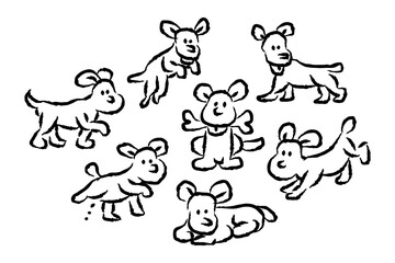 Fototapeta premium set of cartoon dogs