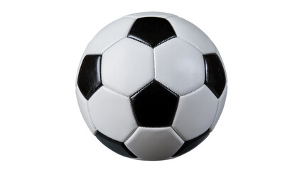 Fototapeta premium Classic black and white soccer ball with pentagonal panels