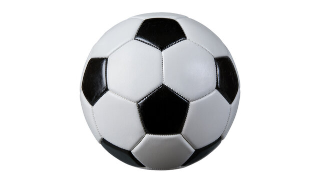Classic black and white soccer ball with pentagonal panels