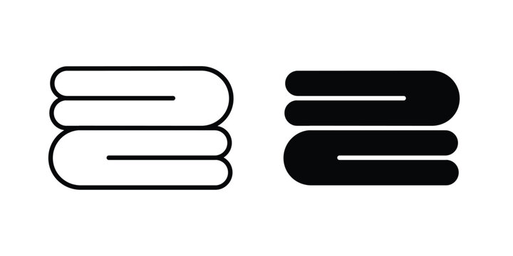 Towels icon stroke and solid black editable vectors
