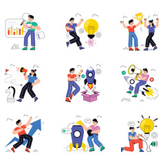 Fototapeta premium Startup vector illustration set 03