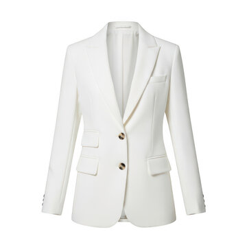 White women blazer jacket front view for fashion design