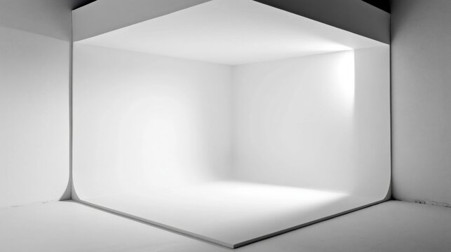 Seamless White Infinity Cyc Studio Corner with Soft Natural Light and Minimalist Background for Product Photography