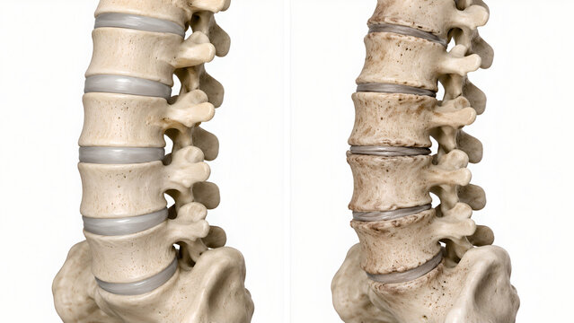 Lumbar Spine Degenerative Disc Disease Comparison Medical Illustration for Patient Education