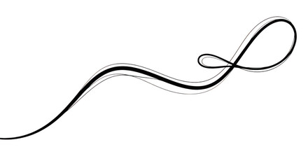 Obraz premium Elegant abstract brush stroke swirl on transparent background, artistic design element