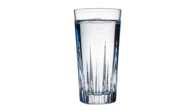 Tall glass of sparkling water with bubbles