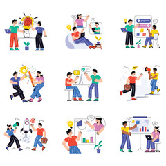 Fototapeta premium Teamwork vector illustration set 01