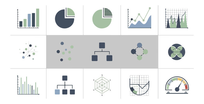 Data visualization collection charts graphs and diagrams