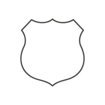 Clean and Classic Outline of a Shield Shape, a Versatile Graphic Concept for Emblems, Badges, and Protection Symbols &ndash; Perfect as a Blank Template for Custom Design Projects
