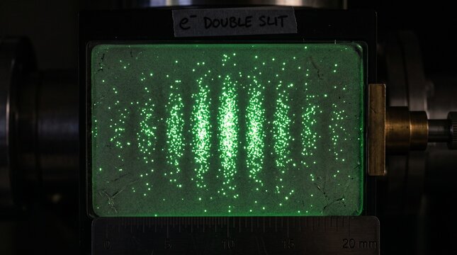 Electron Double-Slit Diffraction Pattern  Wave-Particle Duality on Phosphorescent Screen